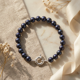 Bracciale Perle Cutlure Rotonde 7-8 mm Nera Tahiti