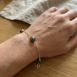 Bracciale - Perle coltivate d'acqua dolce cerchiate 8-9 mm Bianche - Gioielli da donna - Oro giallo