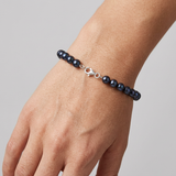 Bracciale - Perle coltivate d'acqua dolce - Semirotonde 6-7 mm Nero Tahiti-Argento