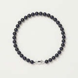 Bracciale - Perle coltivate rotonde 5-6 mm Nera Tahiti - Gioielli da Donna - Oro bianco