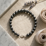 Bracciale - Perle coltivate d'acqua dolce - Semirotonde 9-10 mm Nero Tahiti-Argento