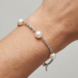 Bracciale con perle Cutlure - Diametro 9-10 mm Bianco