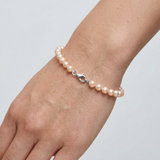 Bracciale con perline rotonde Cutlure 5-6 mm Rosa naturale