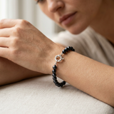 Bracciale Perle Cutlure Rotonde 7-8 mm Nera Tahiti