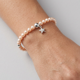 Bracciale portafortuna - Perla d'acqua dolce - Rotonda 5-6 mm Rosa