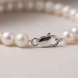 Bracciale - Perle Coltivate Rotonde 5-6 mm Bianche - Oro Bianco