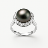 Anello - Perle di Tahiti - Diametro rotondo 8-9 mm - Argento