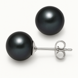 Orecchini - Perle coltivate d'acqua dolce - Diametro 9-10 mm Nere Tahiti