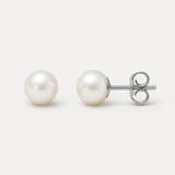 Orecchini - Perle coltivate d'acqua dolce rotonde 6-7 mm Bianche - Gioielli da donna