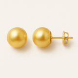 Orecchini - Perle coltivate d'acqua dolce - Bottone Diametro 9-10 mm Oro - Gioielli da donna - Oro giallo