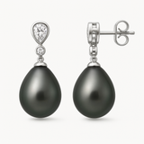 Orecchini - Perle di Tahiti - Pera 8-9 mm - Argento 925 millesimi