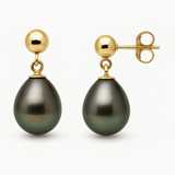 Orecchini - Perle di Tahiti 8-9 mm - Oro giallo