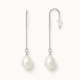 Orecchini - Perle coltivate a pera 8-9 mm Bianche - Oro bianco