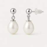 Orecchini in oro bianco e perle bianche | Abi