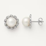 Orecchini - Perle coltivate d'acqua dolce bianche Corolle - Gioielli da donna - Argento sterling 925