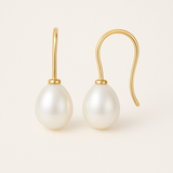 Orecchini - Perle Coltivate Diametro 7-8 mm Bianco - Oro Giallo
