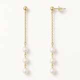 Orecchini - Perle coltivate d'acqua dolce - Pera Diametro 5-6 mm Oro bianco-giallo