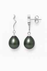 Orecchini - Perle di Tahiti 9-10 mm - Argento