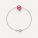 Bracciale - Perla coltivata d'acqua dolce - Diametro 8-9 mm Rosa fucsia - Argento sterling 925