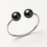 Bracciale con perle coltivate d'acqua dolce nere di Tahiti, argento 925 millesimi