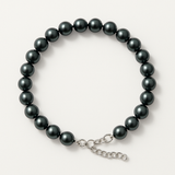 Bracciale - Perle coltivate d'acqua dolce - Semitonde 6-7 mm Nero Tahiti - Argento 925 millesimi