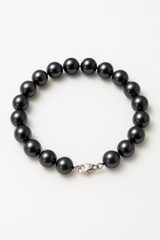 Bracciale - Perle coltivate d'acqua dolce - Semirotonde 8-9 mm Nero Tahiti - Argento