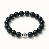 Bracciale - Perle coltivate d'acqua dolce - Semirotonde 9-10 mm Nero Tahiti - Argento