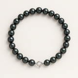 Bracciale - Perla coltivata rotonda 4-5 mm Nera Tahiti - Oro bianco