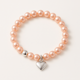 Bracciale portafortuna - Perla d'acqua dolce - Rotonda 5-6 mm Rosa