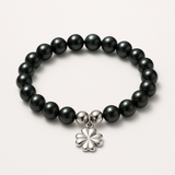 Bracciale portafortuna - Perla d'acqua dolce - Rotonda 5-6 mm Nera Tahiti