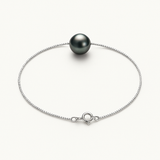 Bracciale - Perla coltivata di Tahiti - Rotonda 9-10 mm - Argento 925 millesimi