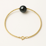 Bracciale - Perla coltivata - Diametro 8-9 mm Nera Tahiti - Oro giallo