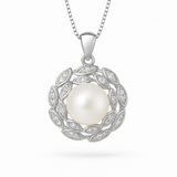 Collana Corolle - Bottone di perla coltivata d'acqua dolce 8-9 mm Bianca - Argento sterling 925