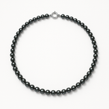 Collana - Perla d'acqua dolce - Semitonda 5-6 mm Nera Tahiti - Gioielli da donna