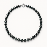 Collana - Perla d'acqua dolce - Semitonda 6-7 mm Nera Tahiti