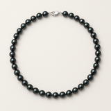 Collana - Perla d'acqua dolce - Semitonda 7-8 mm Nera Tahiti - Gioielli da donna
