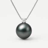 Collana- Perla di Tahiti- Rotonda 8-9 mm- Argento
