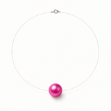 Collana - Perla coltivata d'acqua dolce - Diametro 9-10 mm Rosa fucsia - Argento sterling 925