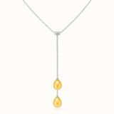Collana Toi &amp; Moi 2 Perle Coltivate 7-8 mm Oro-Argento