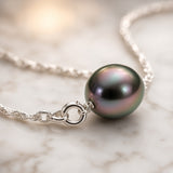 Collana di perle di Tahiti in oro bianco | Ashley