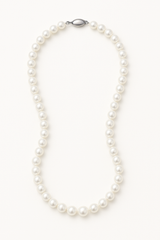Collana lunga - Perla coltivata d'acqua dolce - Barocca 7-8 mm Bianca - Gioielli da donna